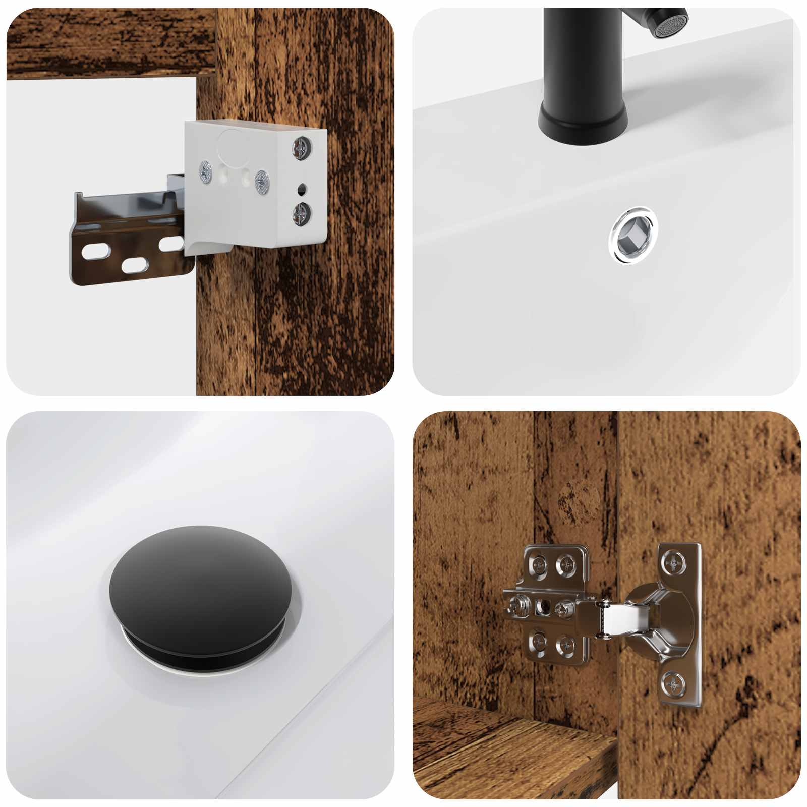Mobile bagno con rubinetto Legno antico 42 x 40 x 74,5 cm | homemem39