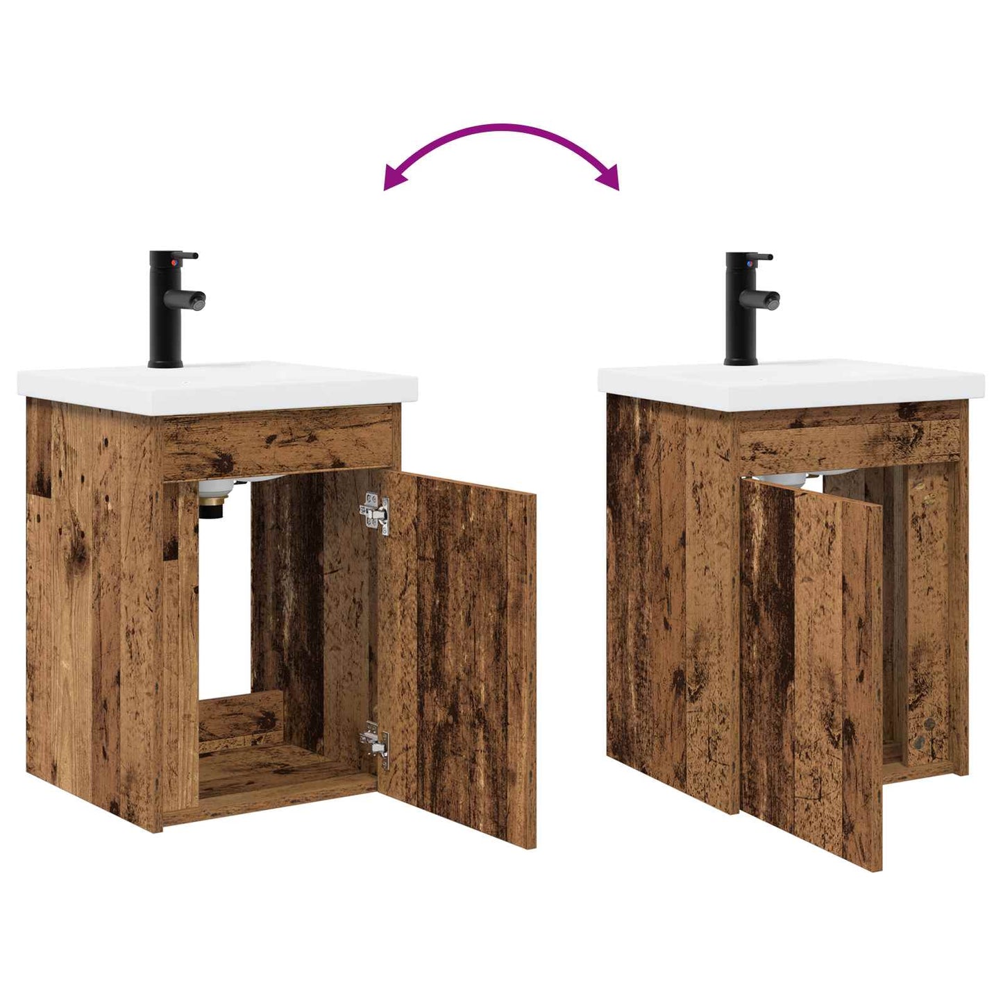 Mobile bagno con rubinetto Legno antico 42 x 40 x 74,5 cm