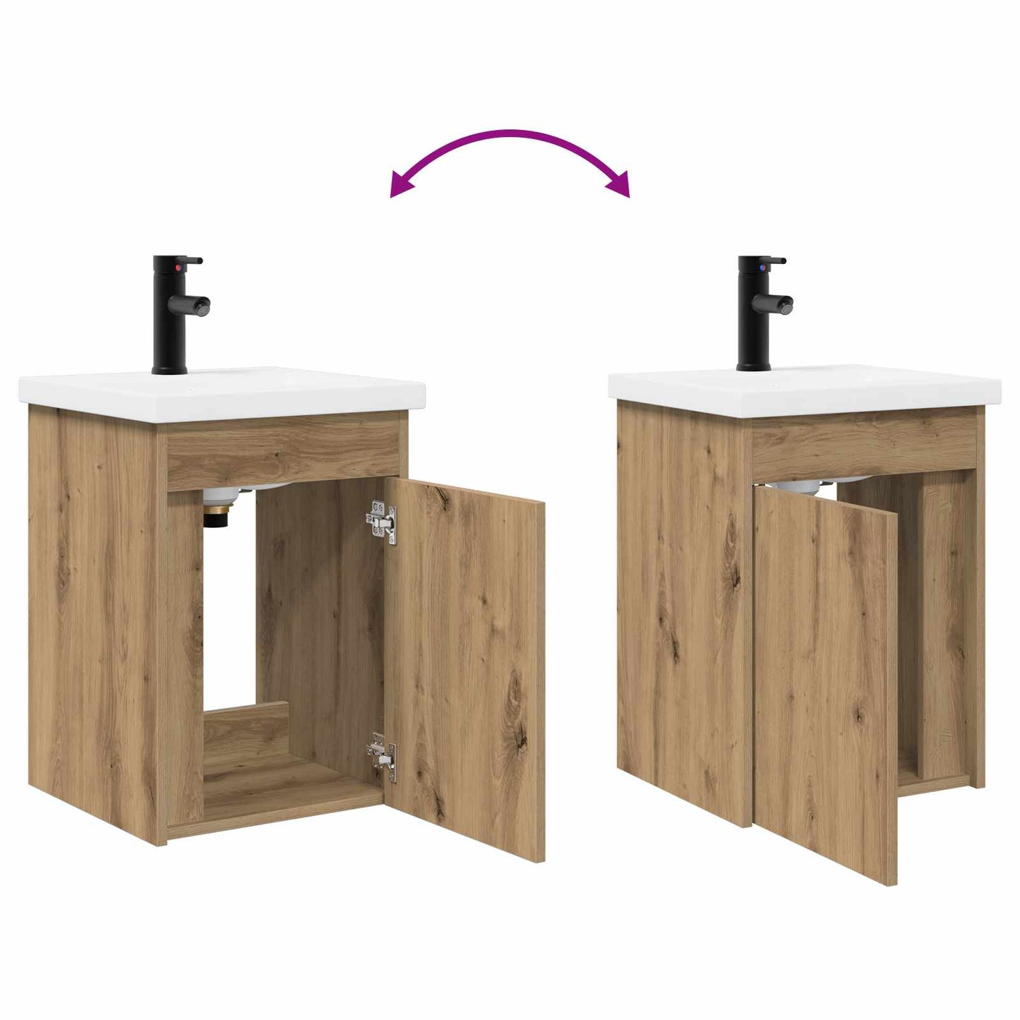 Mobile bagno con rubinetto Rovere Artigianale 42 x 40 x 74,5 cm | homemem39