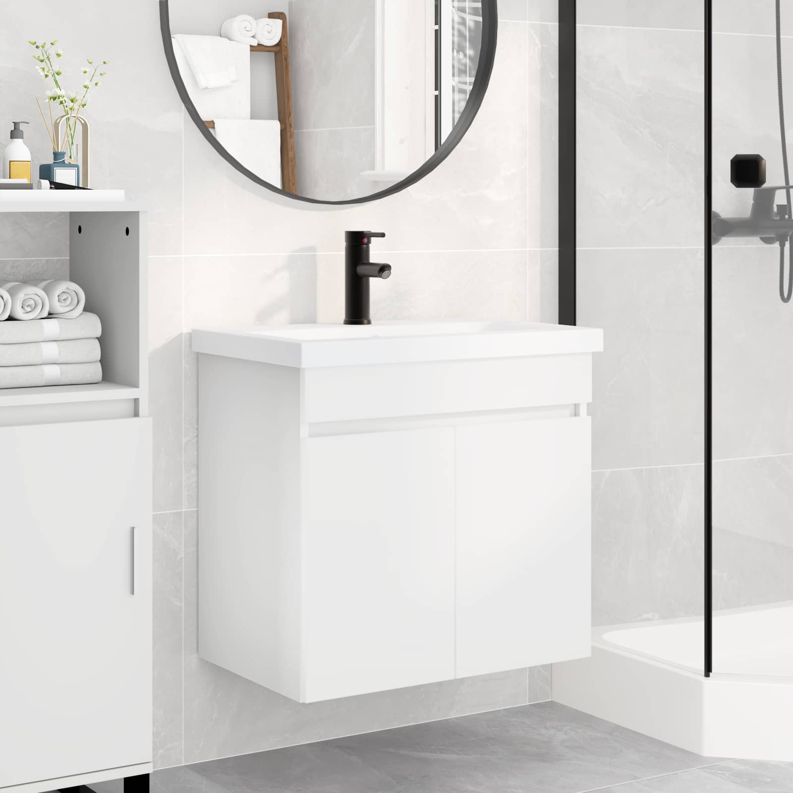 Mobile bagno con rubinetto Bianco 61 x 40 x 74,5 cm | homemem39