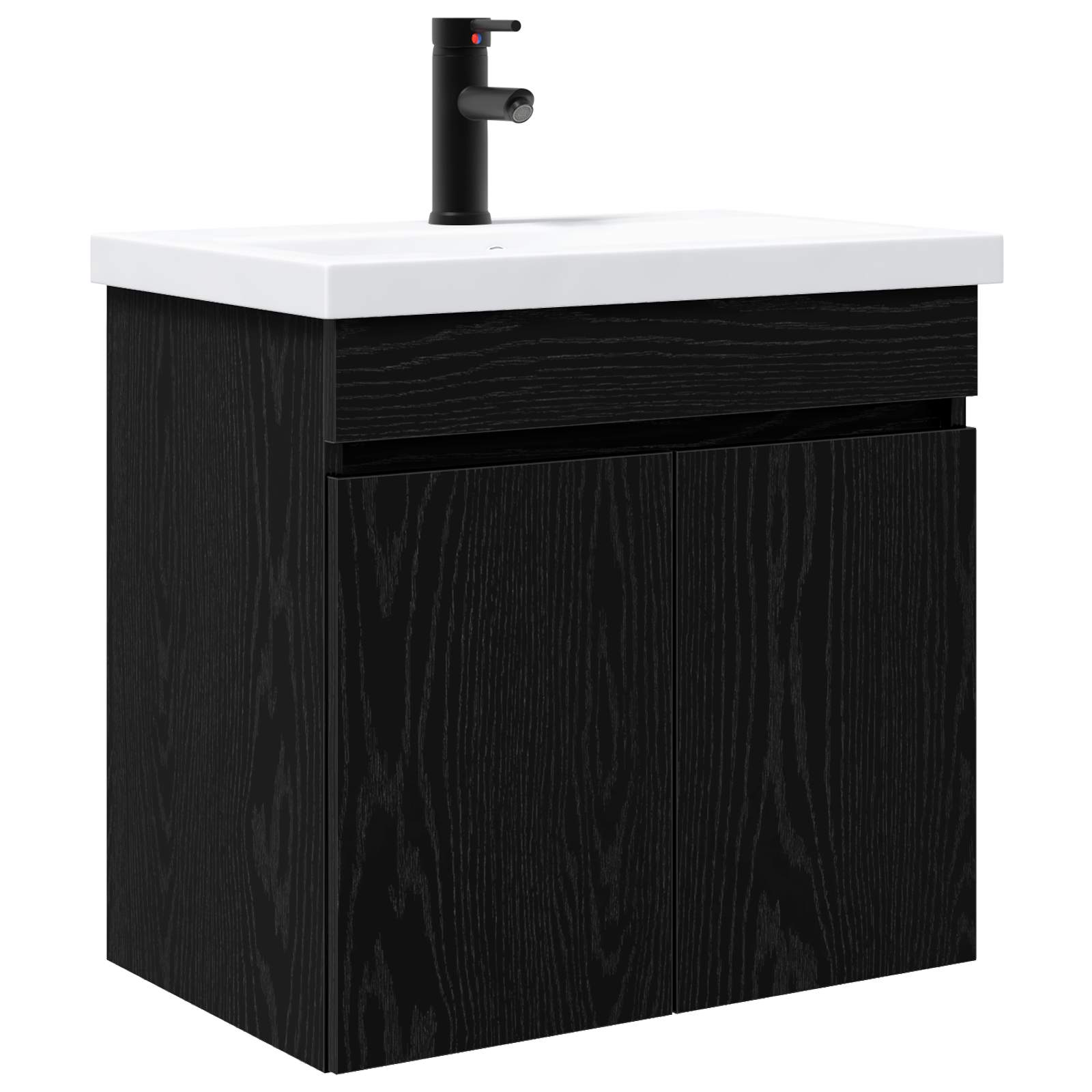 Mobile bagno con rubinetto Rovere Nero 61 x 40 x 74,5 cm | homemem39