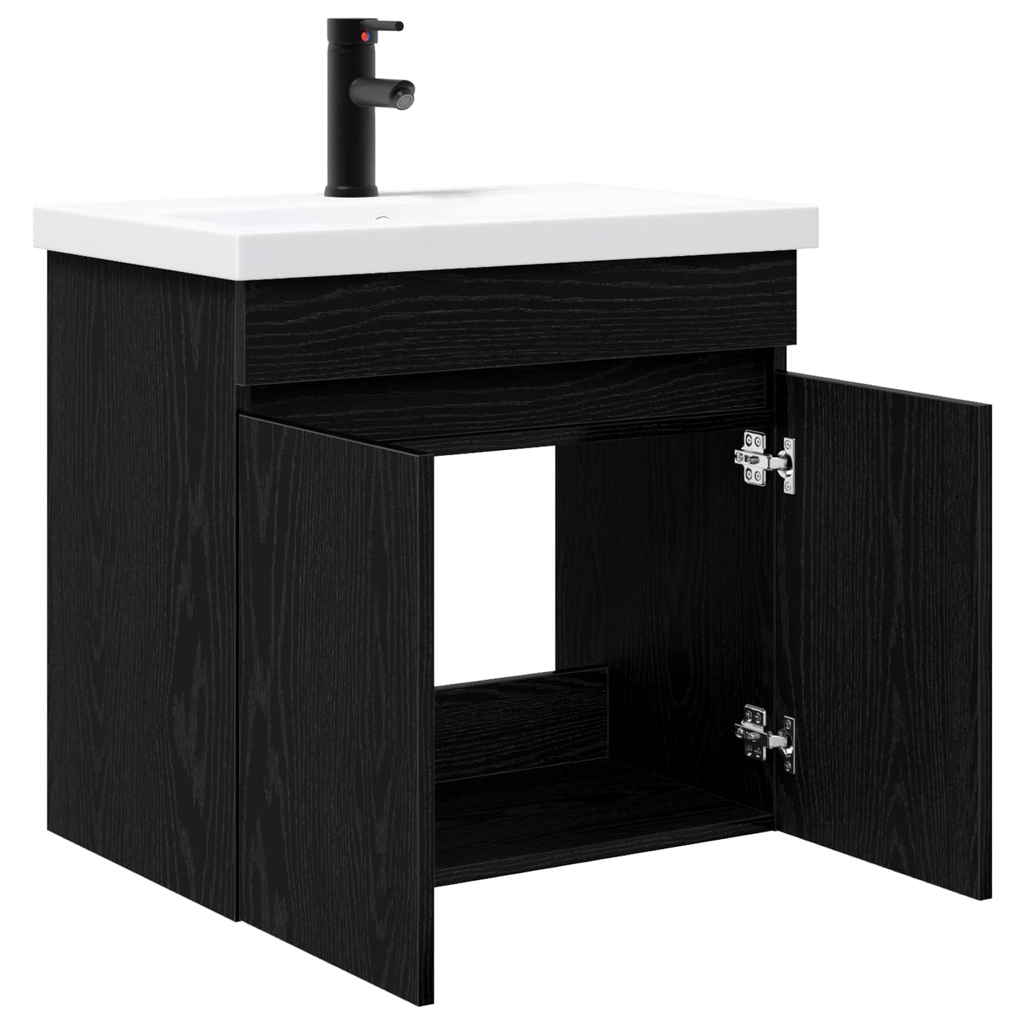 Mobile bagno con rubinetto Rovere Nero 61 x 40 x 74,5 cm | homemem39