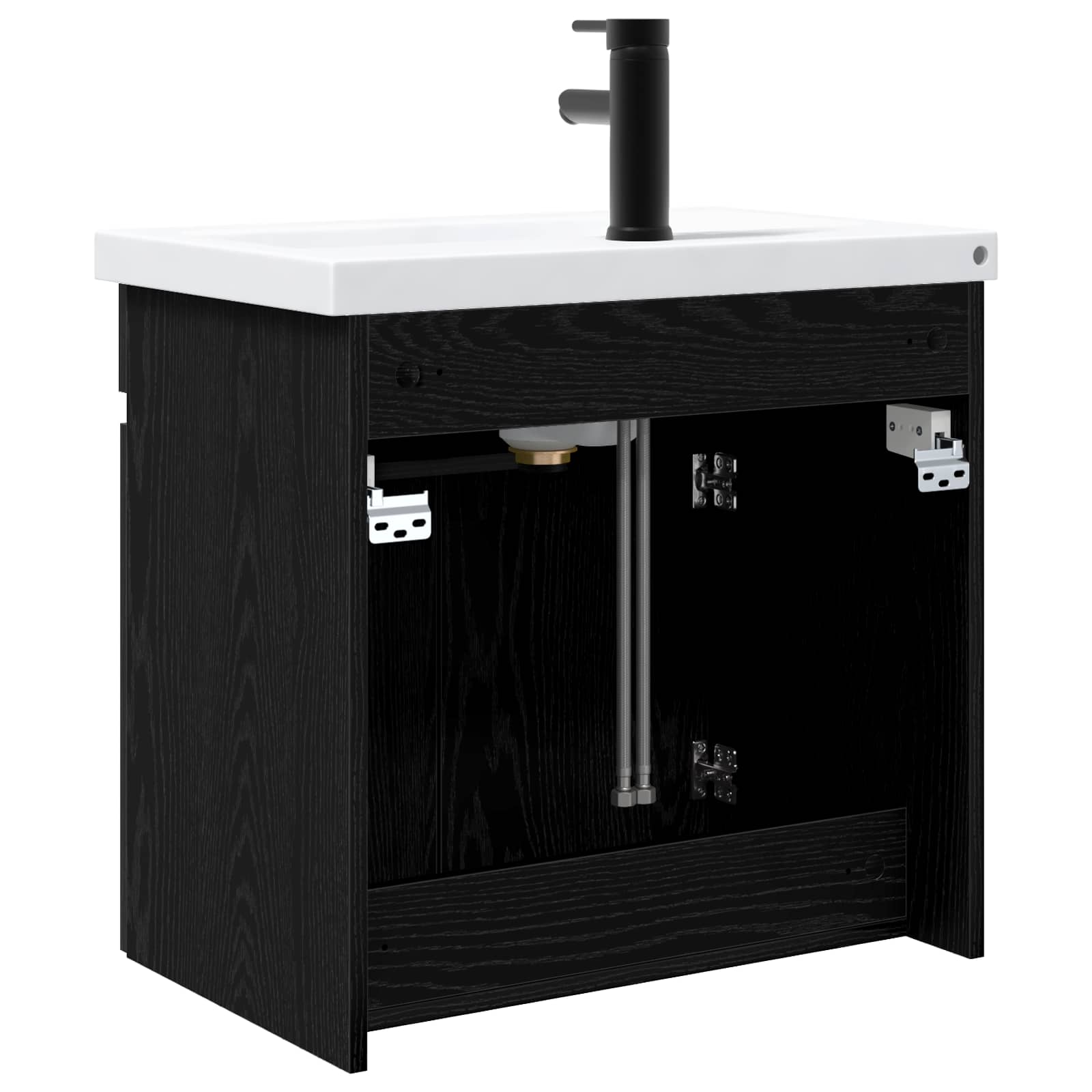 Mobile bagno con rubinetto Rovere Nero 61 x 40 x 74,5 cm | homemem39