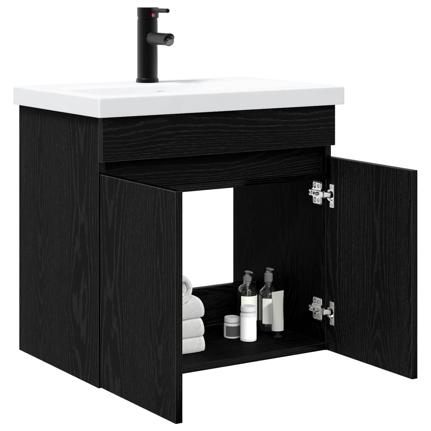 Mobile bagno con rubinetto Rovere Nero 61 x 40 x 74,5 cm | homemem39