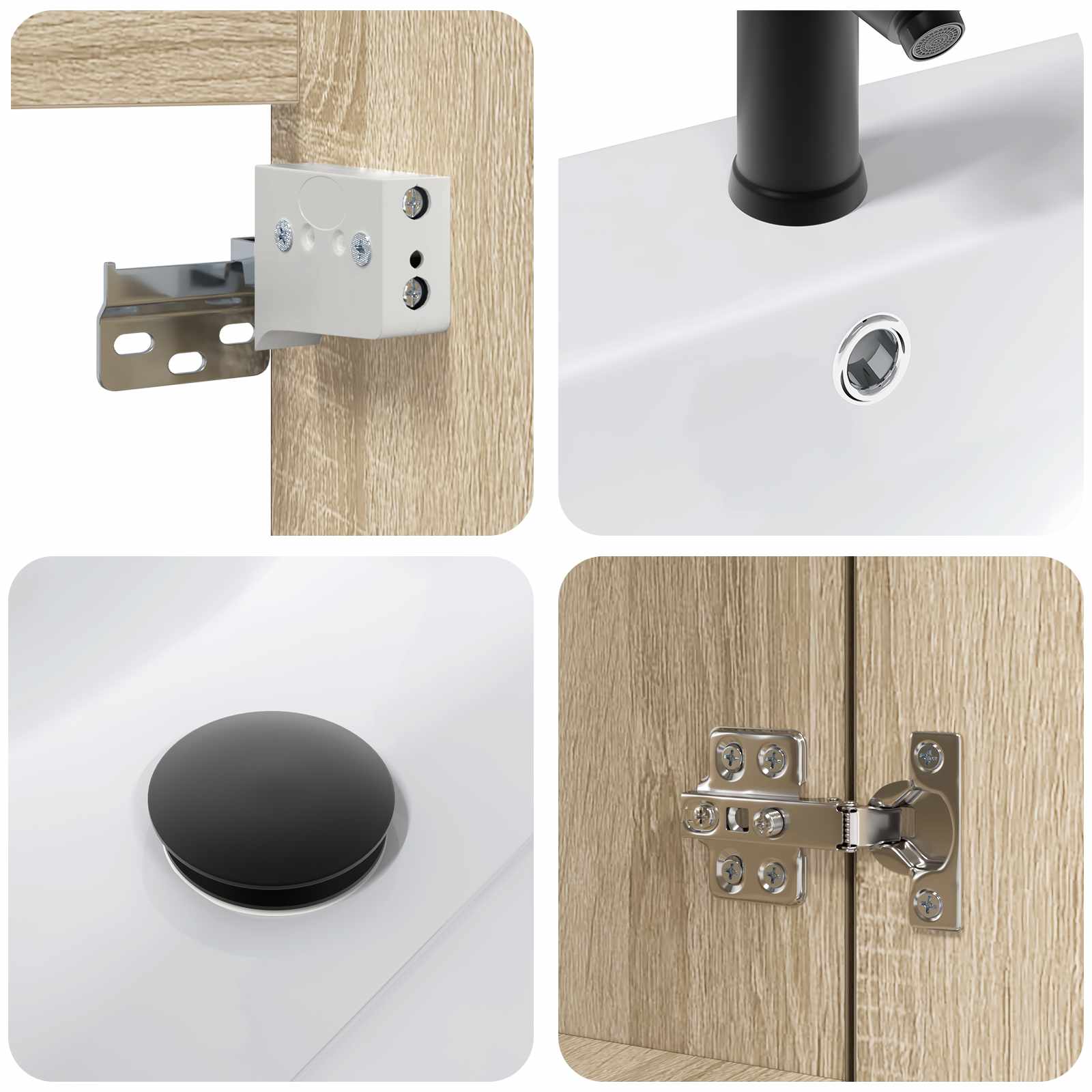 Mobile bagno con rubinetto Rovere Sonoma 61 x 40 x 74,5 cm | homemem39