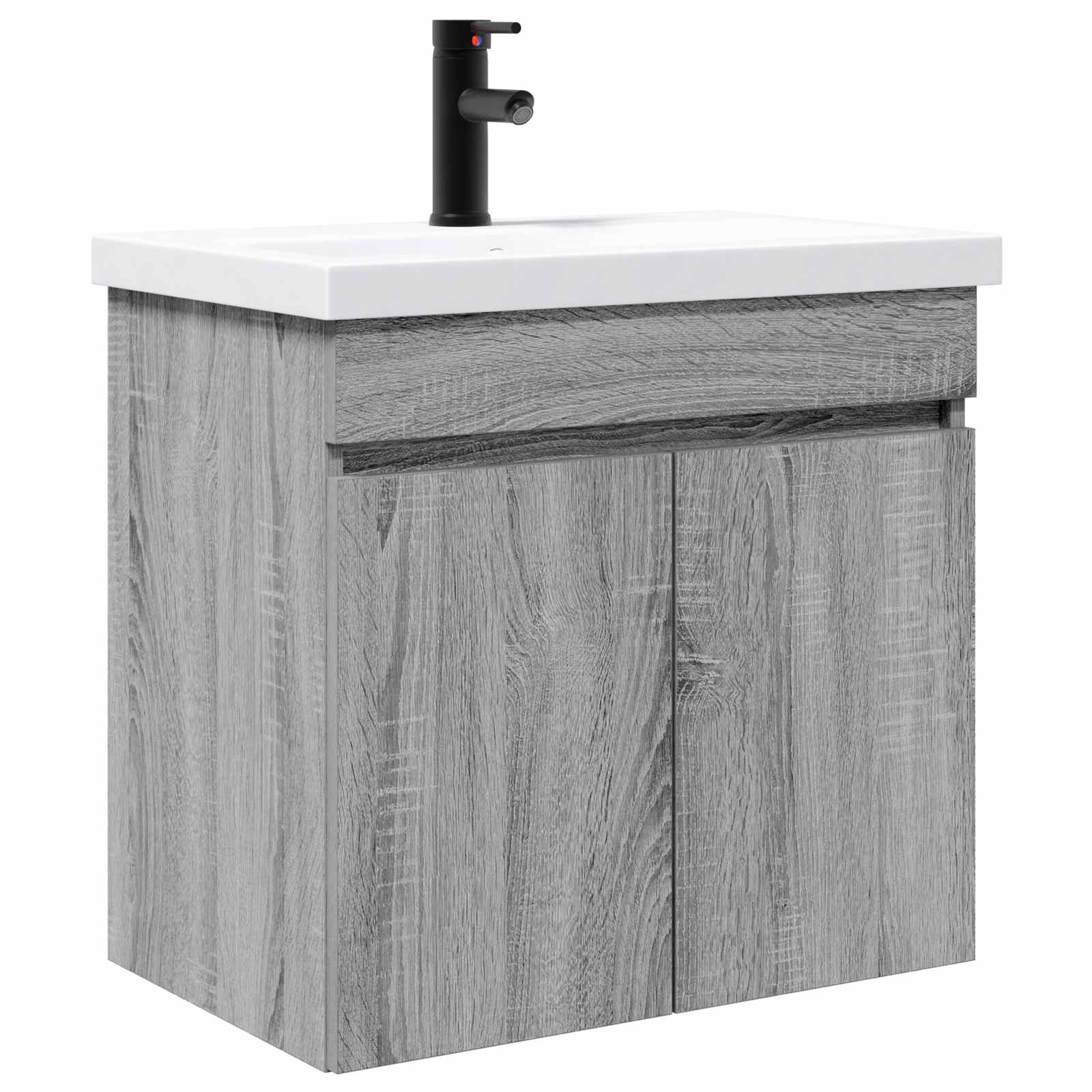 Mobile bagno con rubinetto Sonoma grigio 61 x 40 x 74,5 cm | homemem39