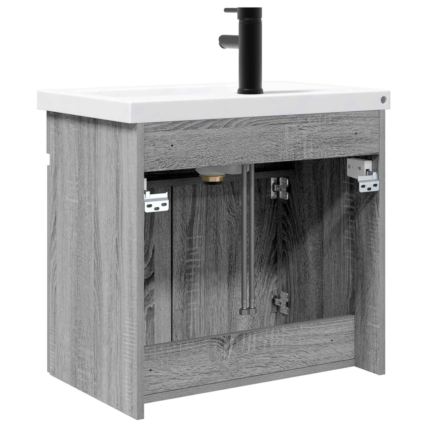 Mobile bagno con rubinetto Sonoma grigio 61 x 40 x 74,5 cm | homemem39