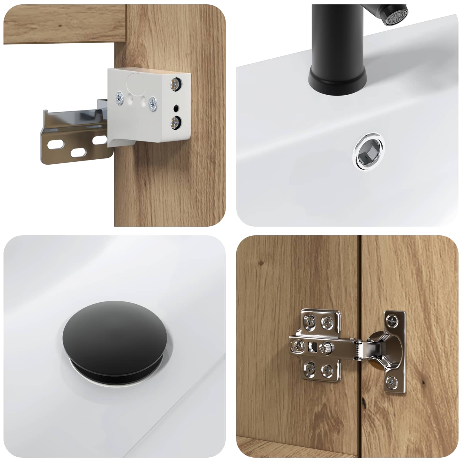 Mobile bagno con rubinetto Rovere Artigianale 61 x 40 x 74,5 cm | homemem39