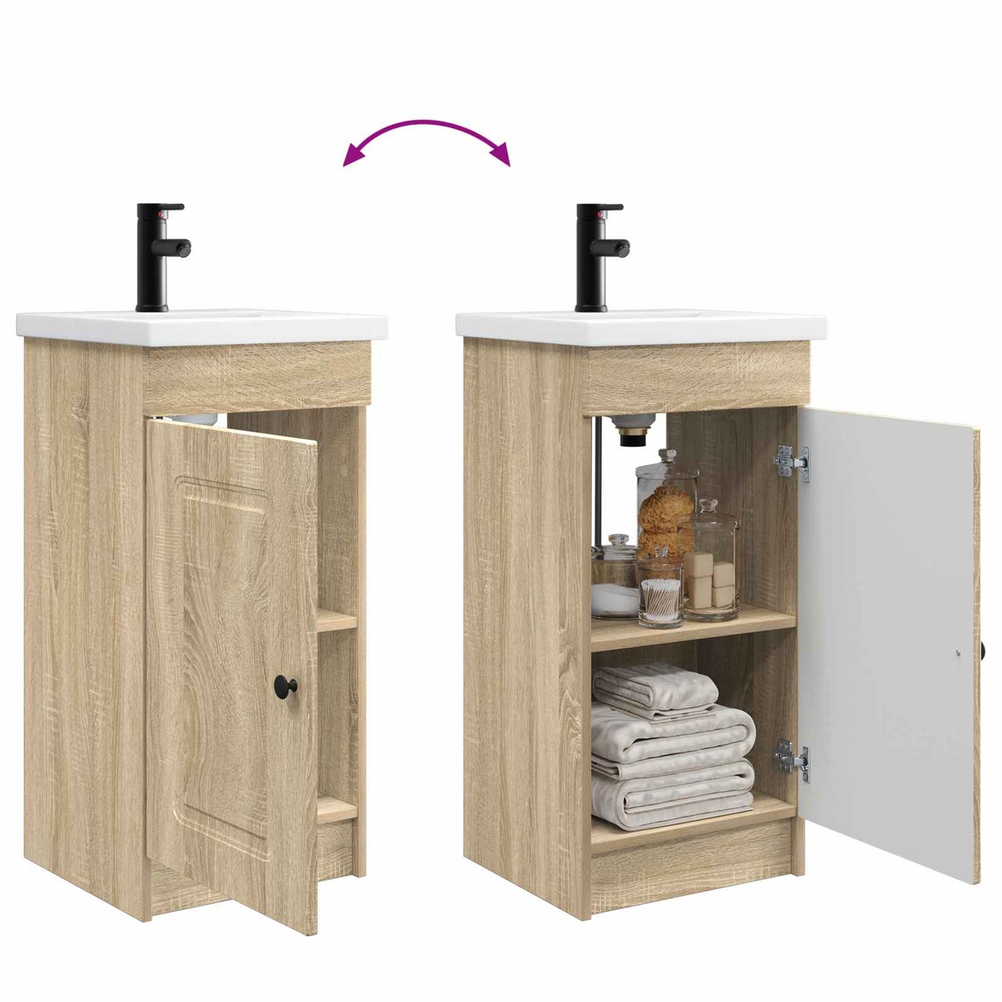 Mobile da bagno con lavabo Rovere Sonoma 42 x 40 x 84,5 cm | homemem39