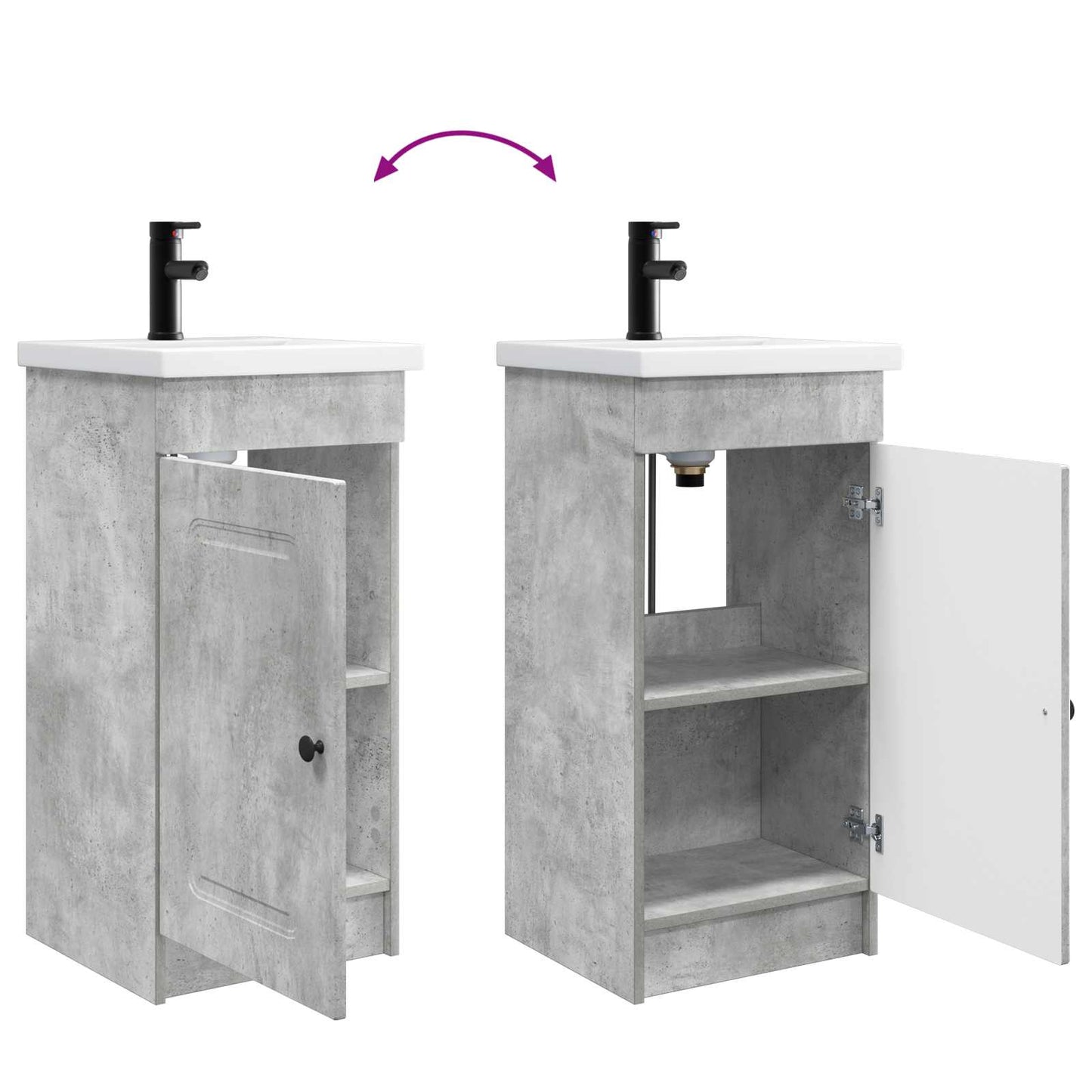Mobile da bagno con lavabo Grigio Cemento 42 x 40 x 84,5 cm | homemem39
