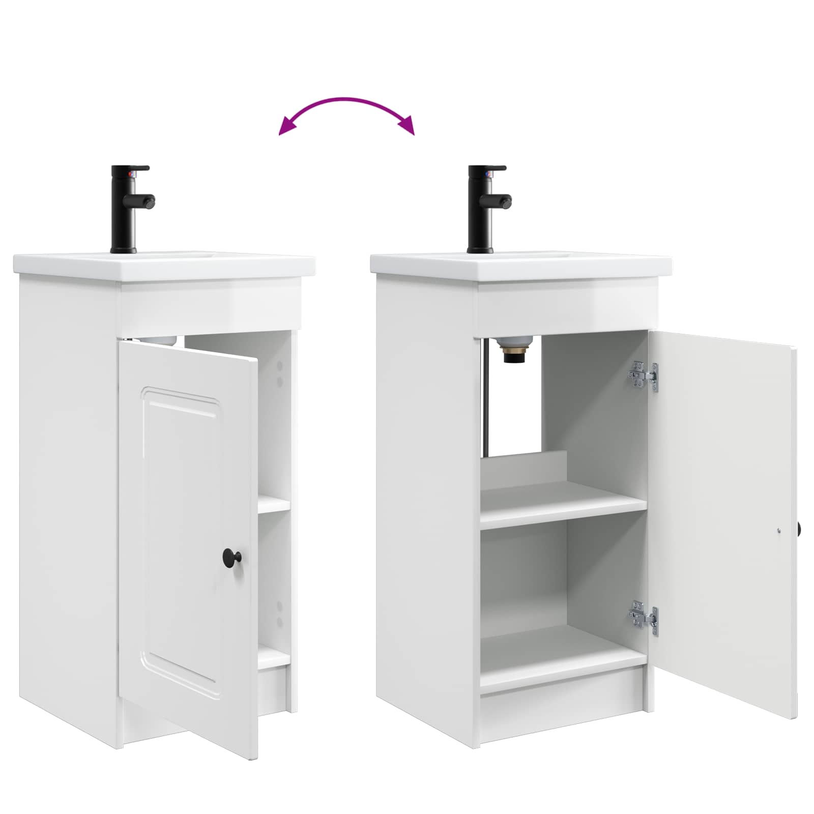 Mobile da bagno con lavabo Bianco Lucido 42 x 40 x 84,5 cm | homemem39