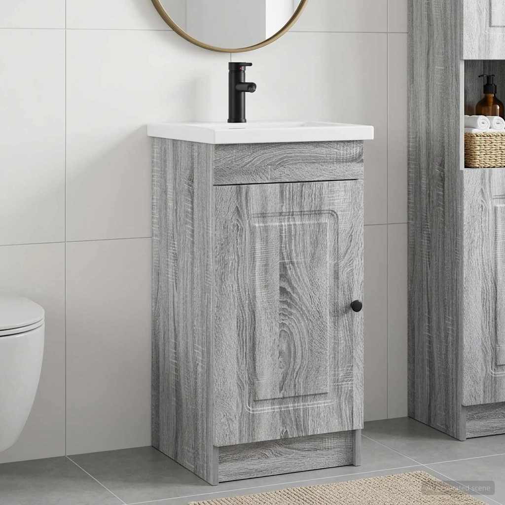 Mobile da bagno con lavabo Sonoma grigio 42 x 40 x 84,5 cm | homemem39