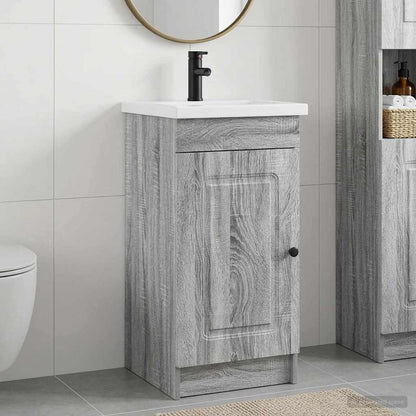Mobile da bagno con lavabo Sonoma grigio 42 x 40 x 84,5 cm | homemem39