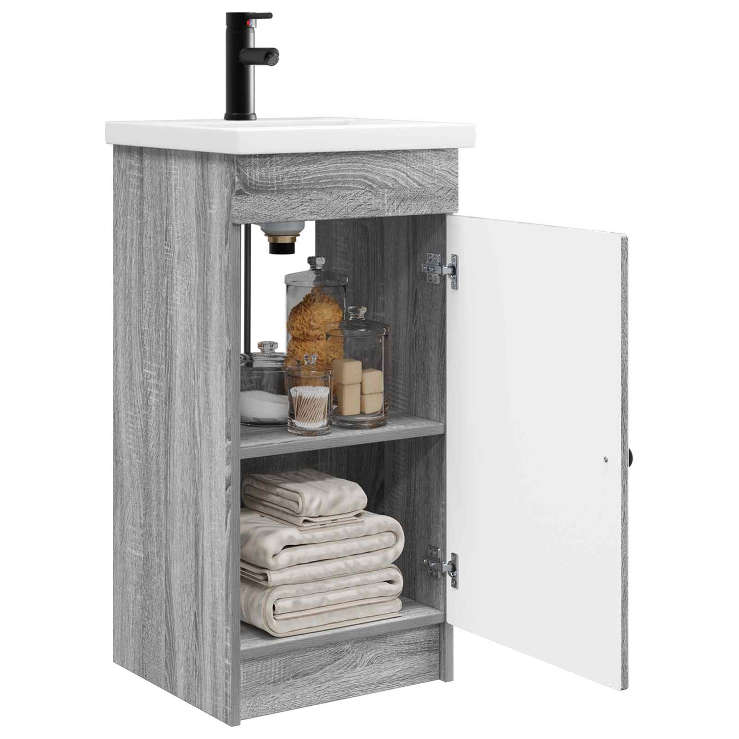 Mobile da bagno con lavabo Sonoma grigio 42 x 40 x 84,5 cm | homemem39