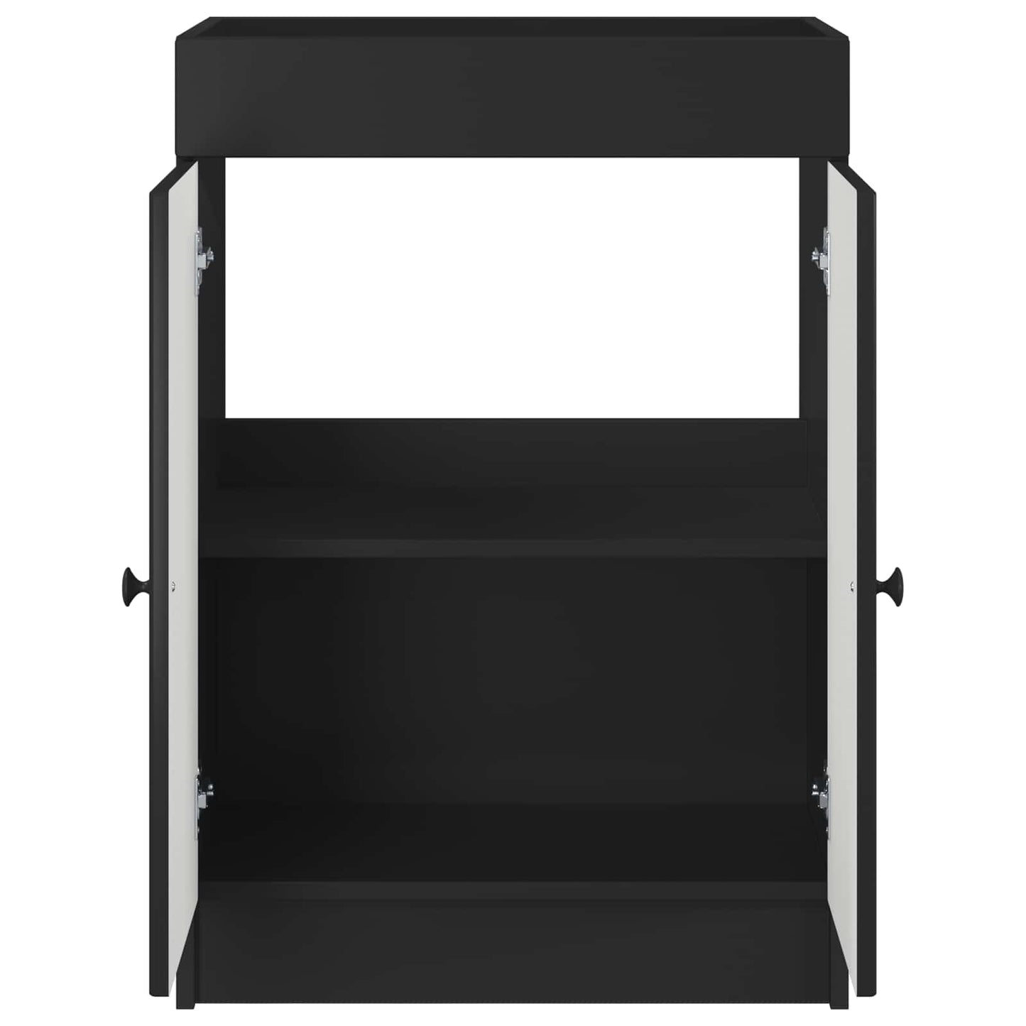 Mobiletto da bagno sotto il lavello Nero 56 x 37,5 x 81 cm | homemem39