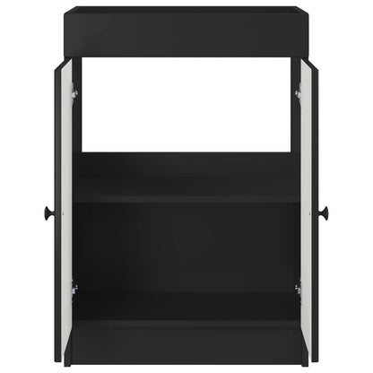 Mobiletto da bagno sotto il lavello Nero 56 x 37,5 x 81 cm | homemem39