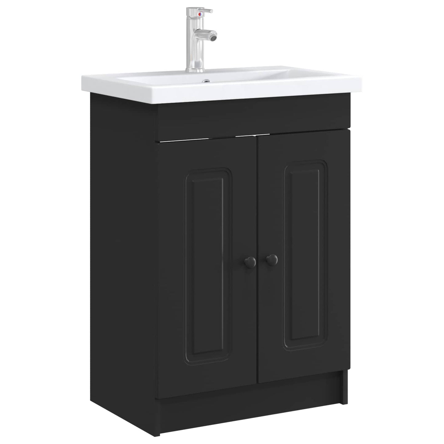 Mobiletto da bagno sotto il lavello Nero 56 x 37,5 x 81 cm | homemem39