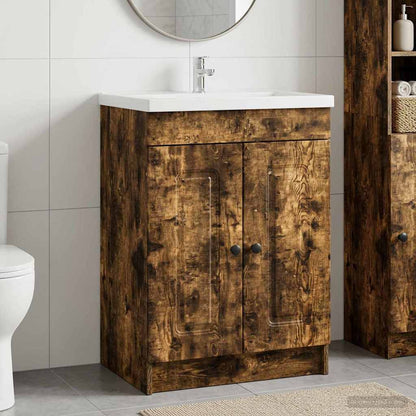 Mobiletto da bagno sotto il lavello Rovere Fumo | homemem39