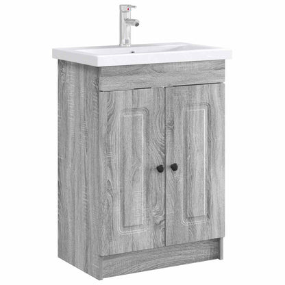 Mobiletto da bagno sotto il lavello Sonoma grigio | homemem39