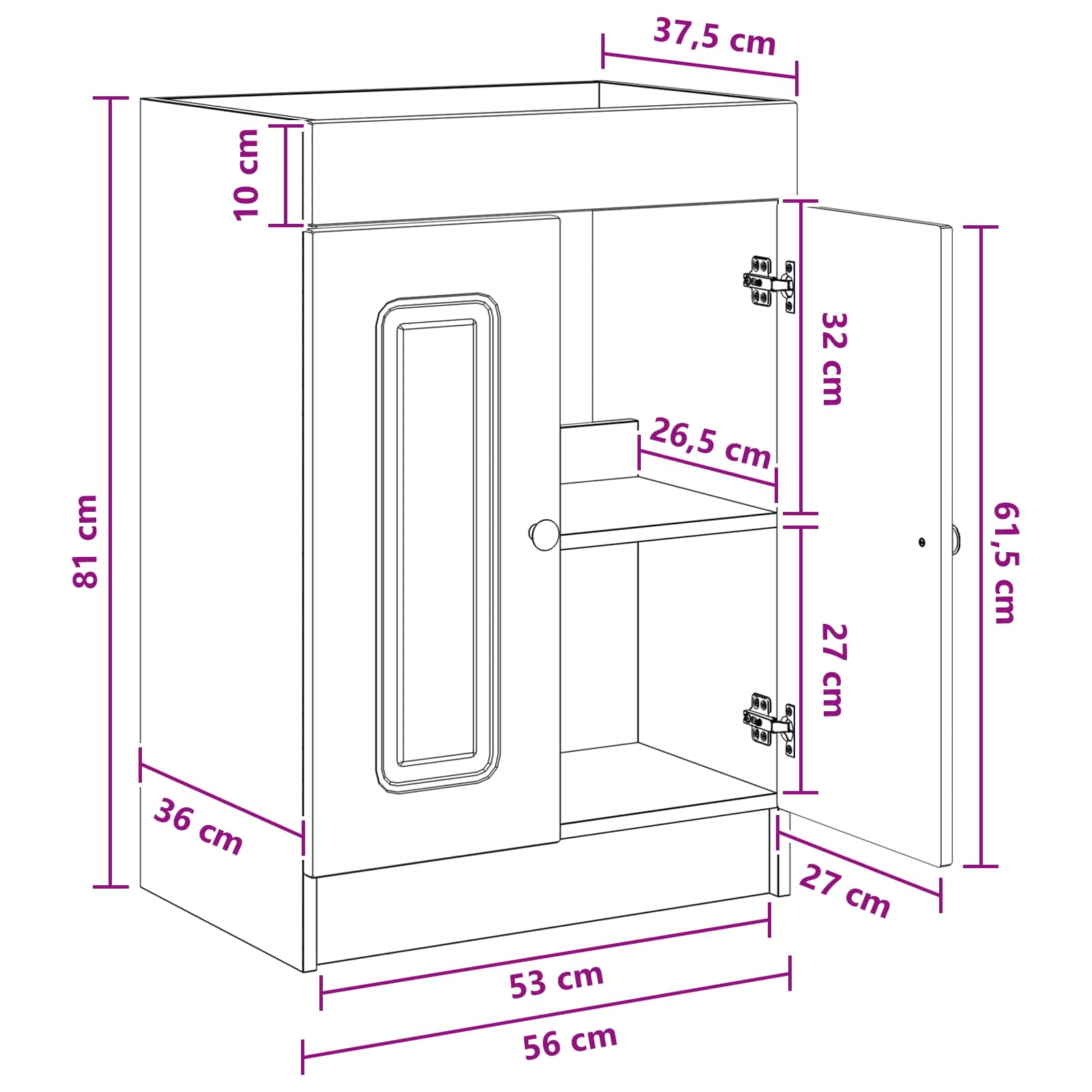 Mobiletto da bagno sotto il lavello Legno antico | homemem39