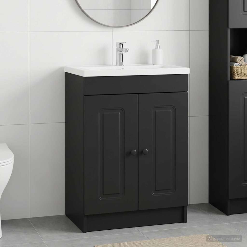 Mobiletto da bagno sotto il lavello Nero 78,5 x 37,5 x 81 cm | homemem39