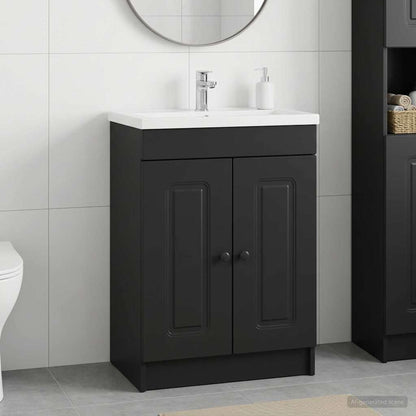 Mobiletto da bagno sotto il lavello Nero 78,5 x 37,5 x 81 cm | homemem39