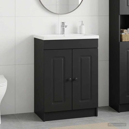 Mobiletto da bagno sotto il lavello Nero 78,5 x 37,5 x 81 cm | homemem39