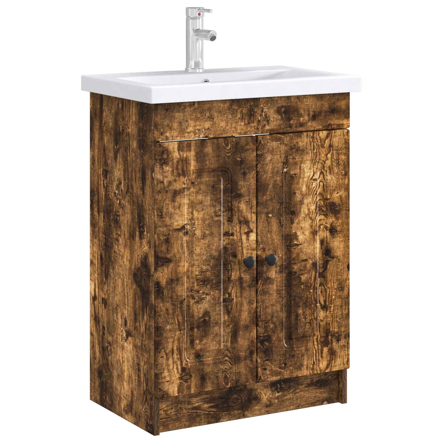 Mobiletto da bagno sotto il lavello Rovere Fumo | homemem39
