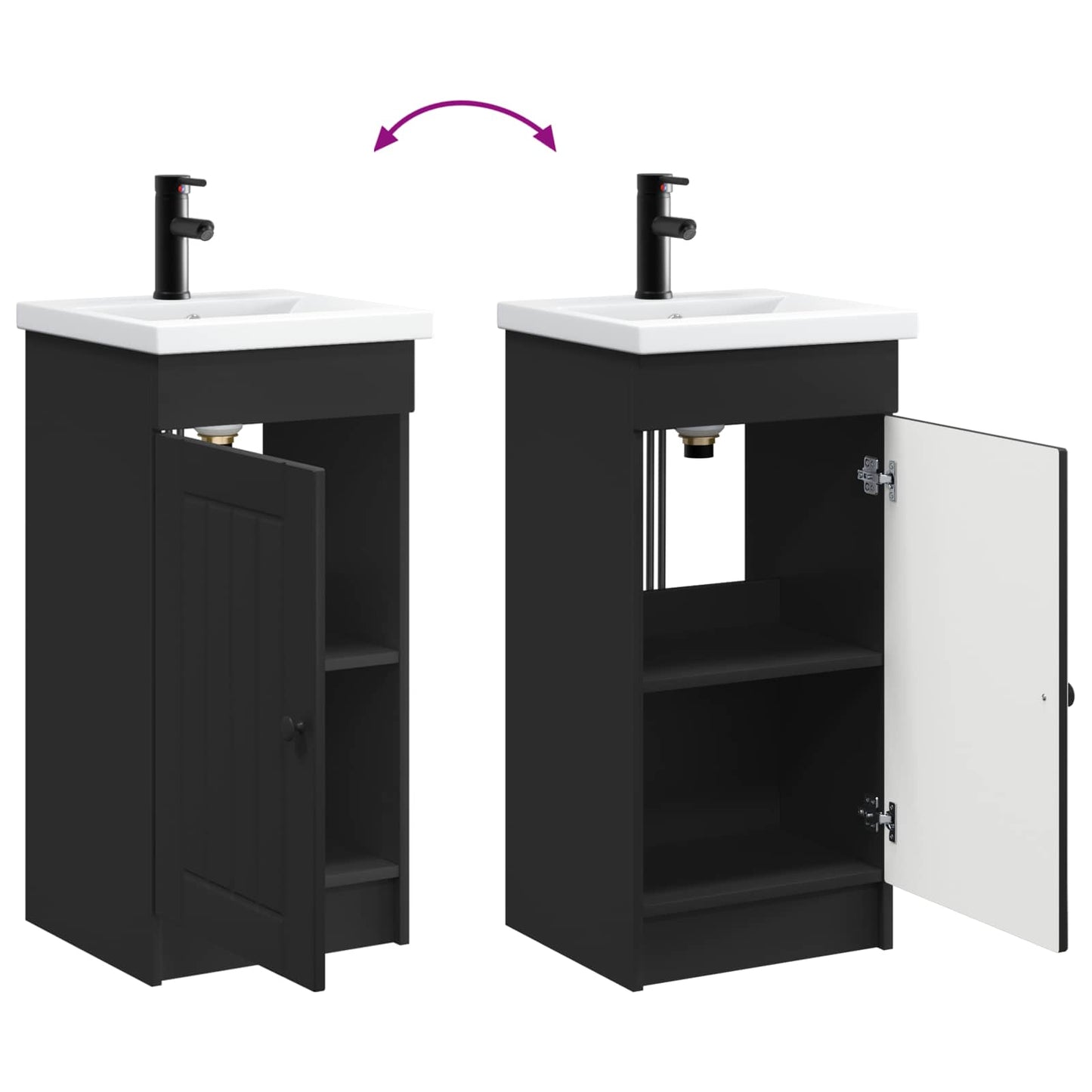 Mobile da bagno con lavabo Nero 42 x 40 x 84,5 cm | homemem39