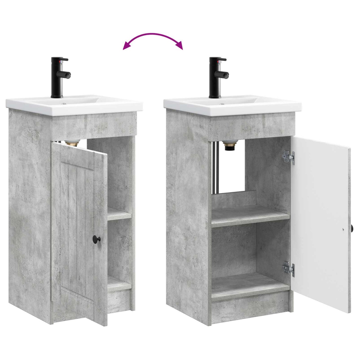 Mobile da bagno con lavabo Grigio Cemento 42 x 40 x 84,5 cm | homemem39