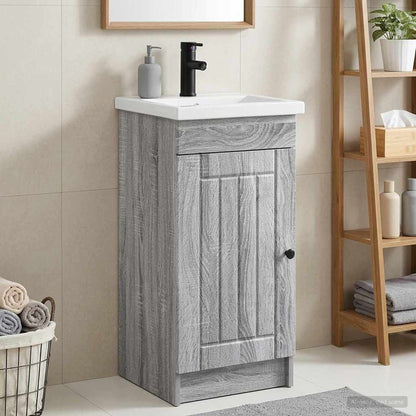 Mobile da bagno con lavabo Sonoma grigio 42 x 40 x 84,5 cm | homemem39