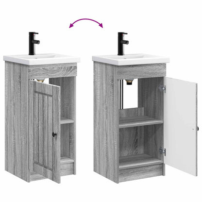 Mobile da bagno con lavabo Sonoma grigio 42 x 40 x 84,5 cm | homemem39
