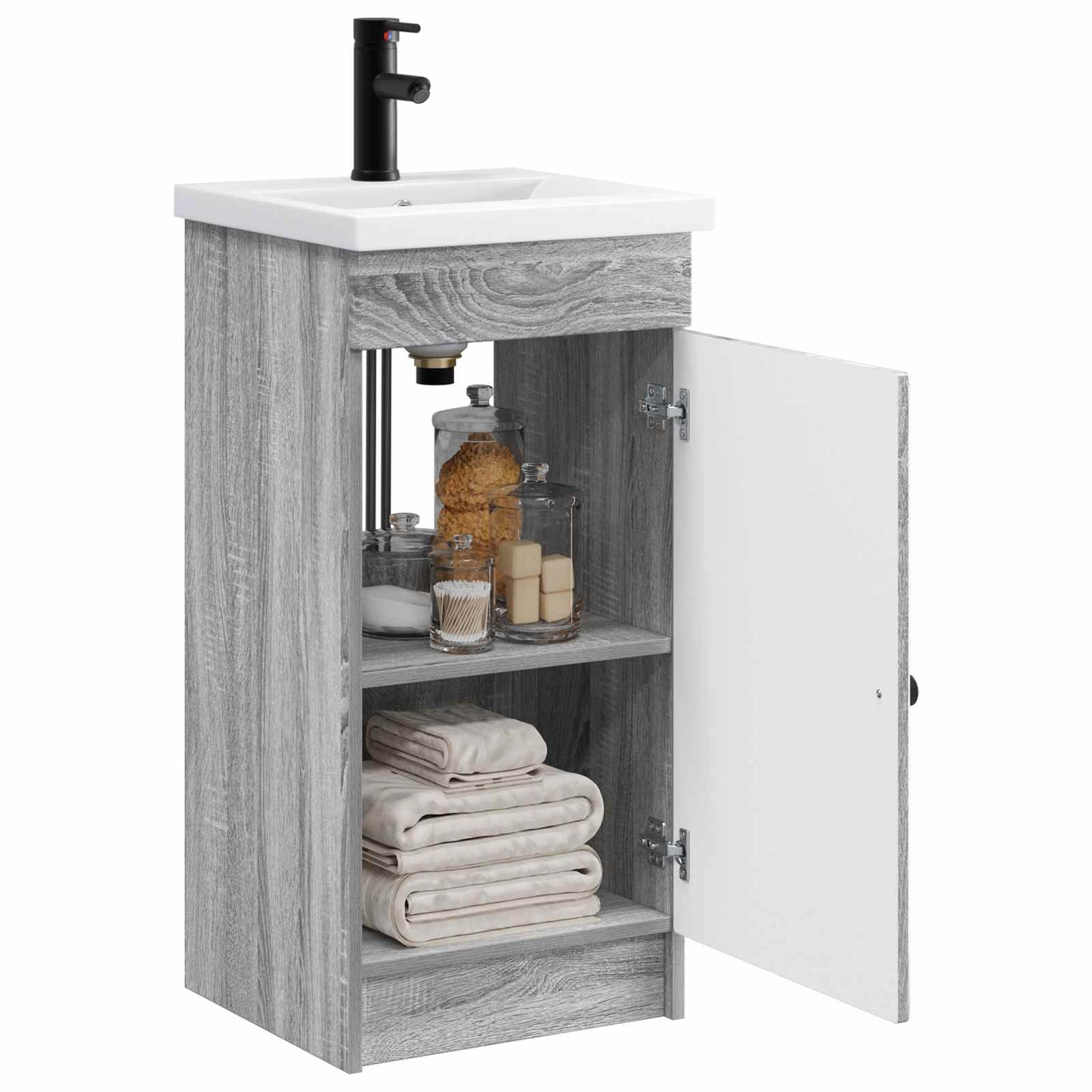 Mobile da bagno con lavabo Sonoma grigio 42 x 40 x 84,5 cm | homemem39