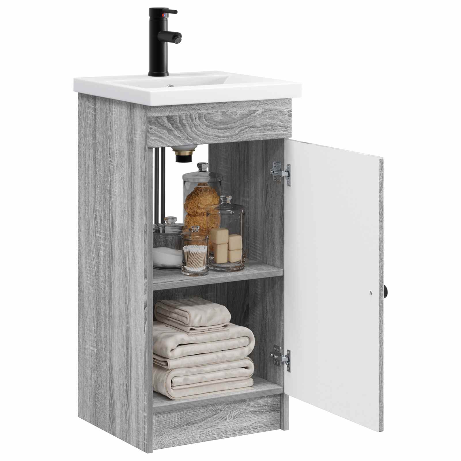 Mobile da bagno con lavabo Sonoma grigio 42 x 40 x 84,5 cm | homemem39