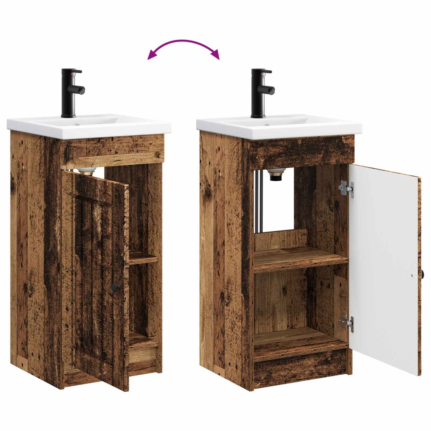 Mobile da bagno con lavabo Legno antico 42 x 40 x 84,5 cm | homemem39