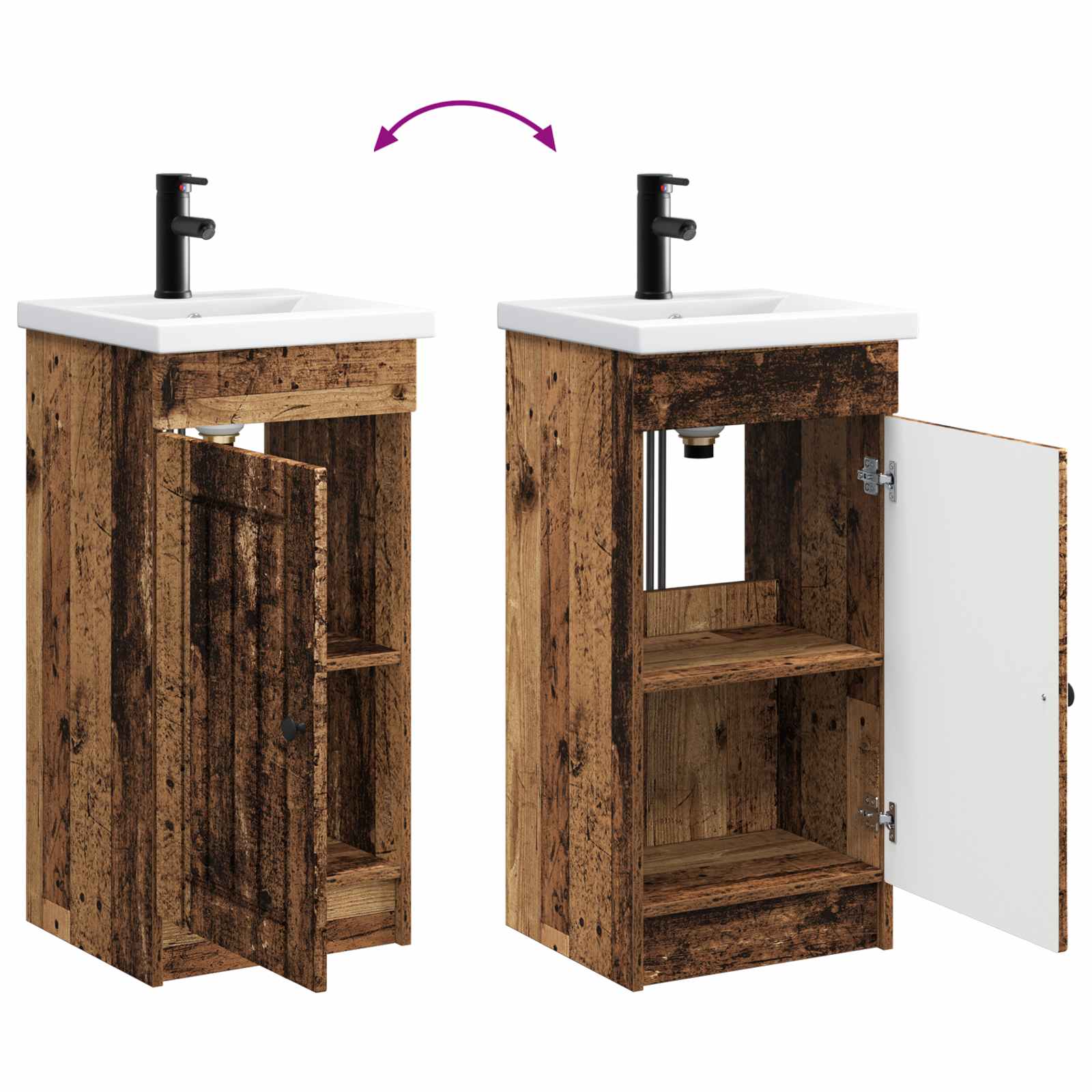 Mobile da bagno con lavabo Legno antico 42 x 40 x 84,5 cm | homemem39
