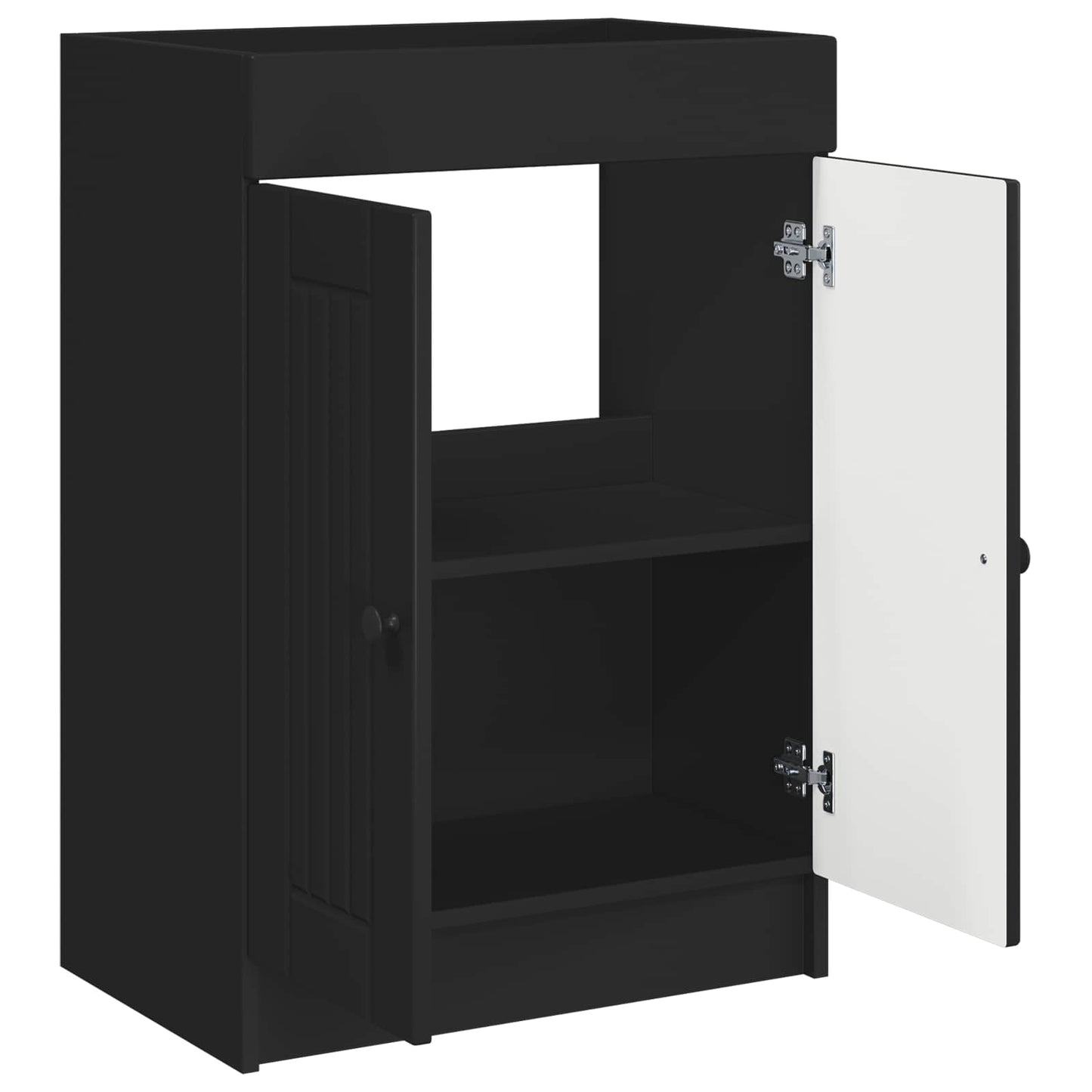 Mobiletto da bagno sotto il lavello Nero 56 x 37,5 x 81 cm | homemem39