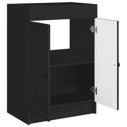 Mobiletto da bagno sotto il lavello Nero 56 x 37,5 x 81 cm | homemem39