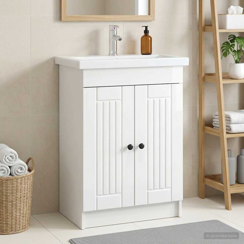 Mobiletto da bagno sotto il lavello Bianco Lucido | homemem39