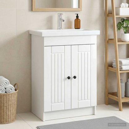 Mobiletto da bagno sotto il lavello Bianco Lucido | homemem39
