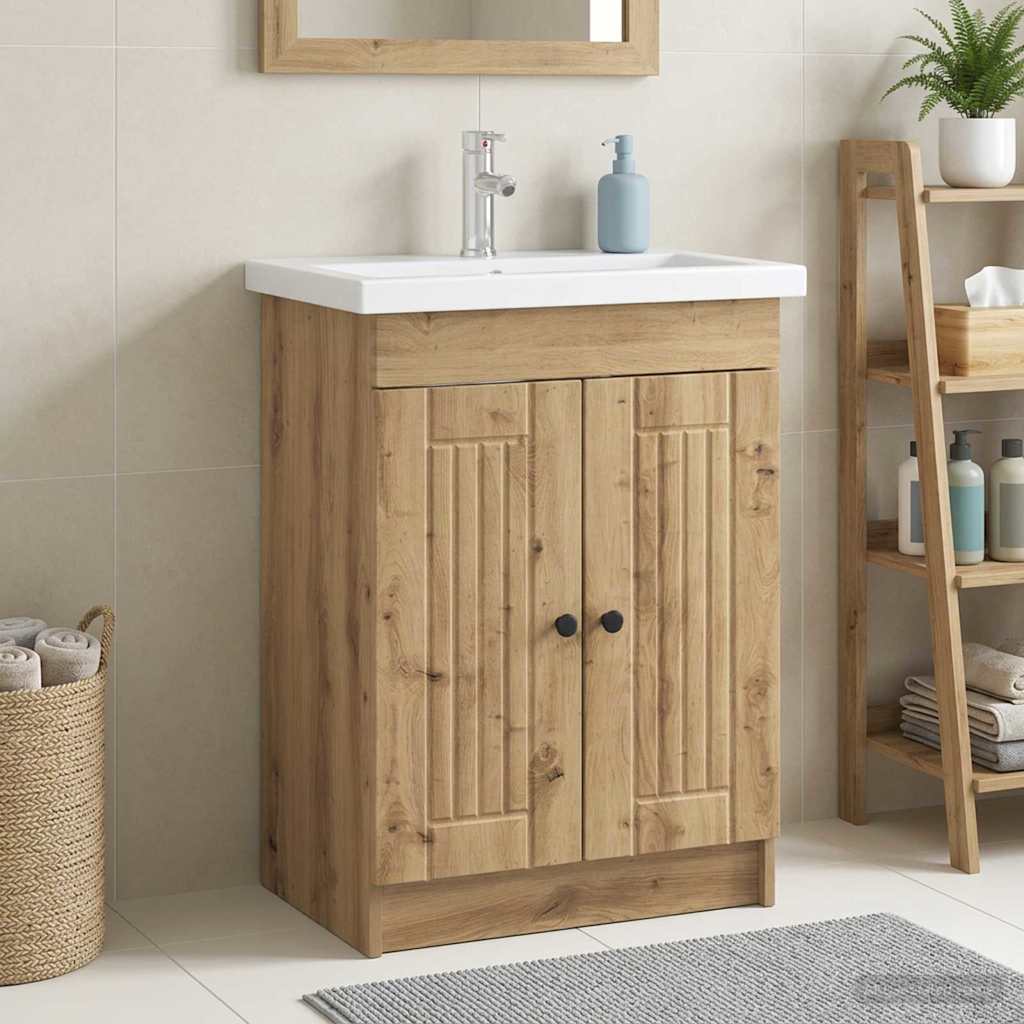 Mobiletto da bagno sotto il lavello Rovere Artigianale | homemem39
