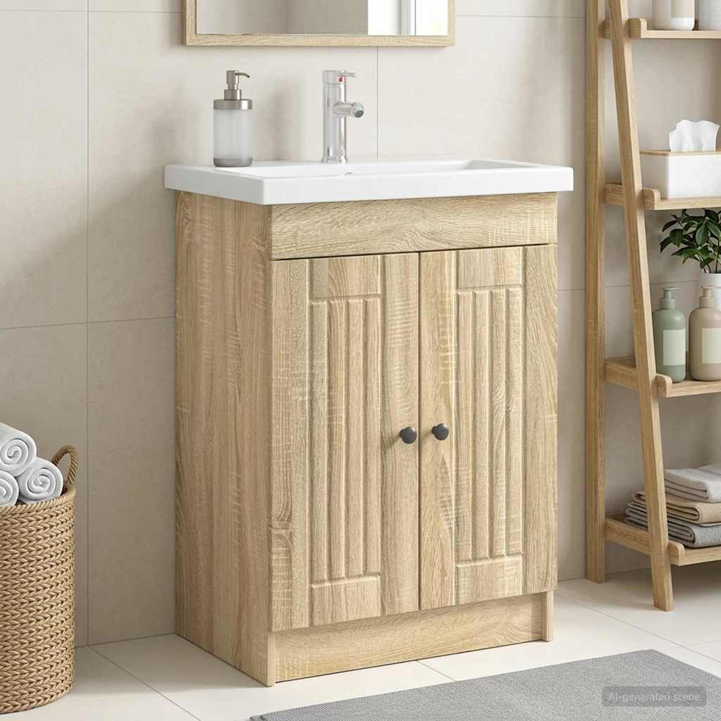 Mobiletto da bagno sotto il lavello Rovere Sonoma | homemem39