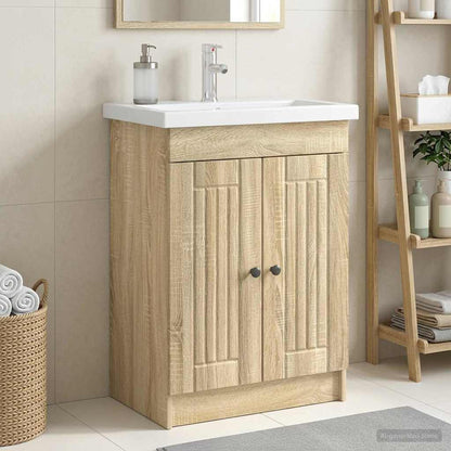 Mobiletto da bagno sotto il lavello Rovere Sonoma | homemem39