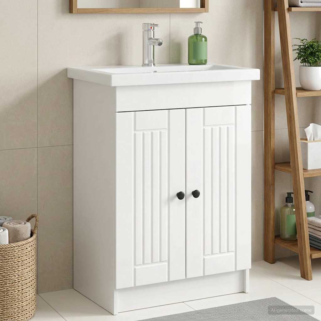 Mobiletto da bagno sotto il lavello Bianco Lucido | homemem39