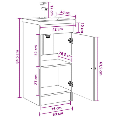 Mobile da bagno con lavabo Bianco 42 x 40 x 84,5 cm | homemem39