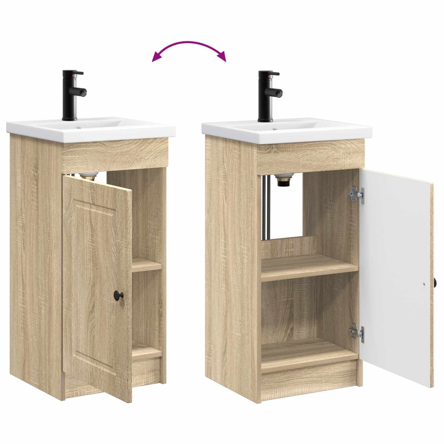 Mobile da bagno con lavabo Rovere Sonoma 42 x 40 x 84,5 cm | homemem39