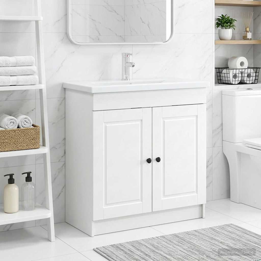 Mobiletto da bagno sotto il lavello Bianco 56 x 37,5 x 81 cm | homemem39
