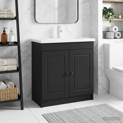 Mobiletto da bagno sotto il lavello Nero 56 x 37,5 x 81 cm | homemem39