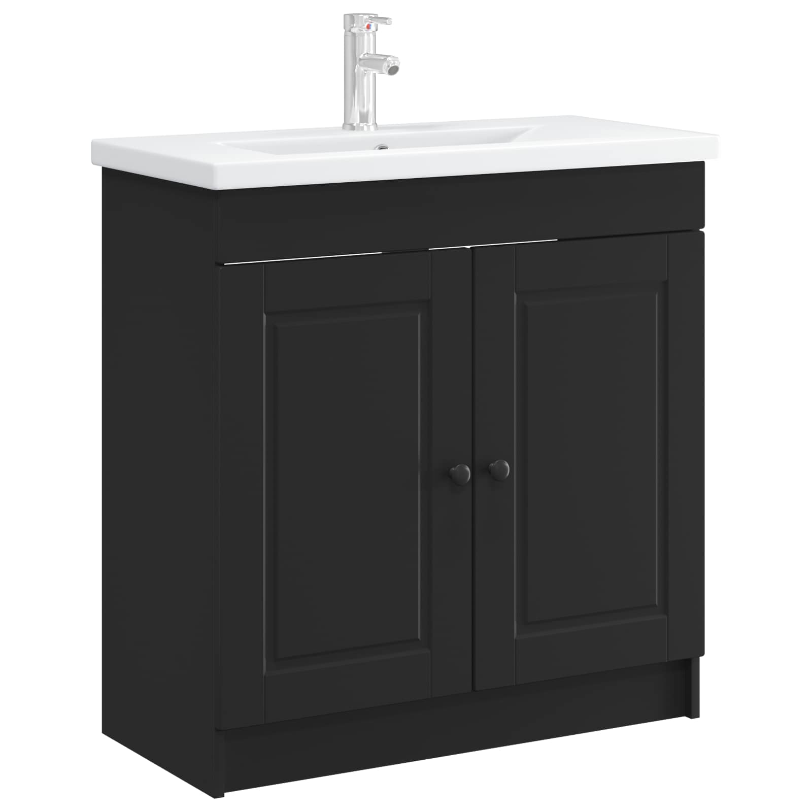 Mobiletto da bagno sotto il lavello Nero 56 x 37,5 x 81 cm | homemem39