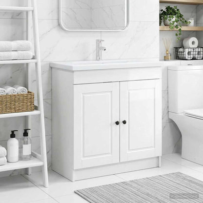 Mobiletto da bagno sotto il lavello Bianco Lucido